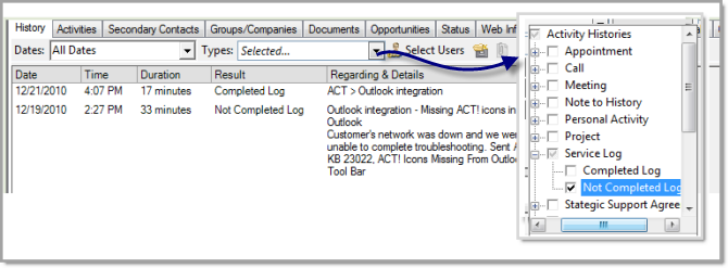 ACT!-History-with-custom-history-called-out ACT!-history-tab-for-custom-displays-CRM-how-to
